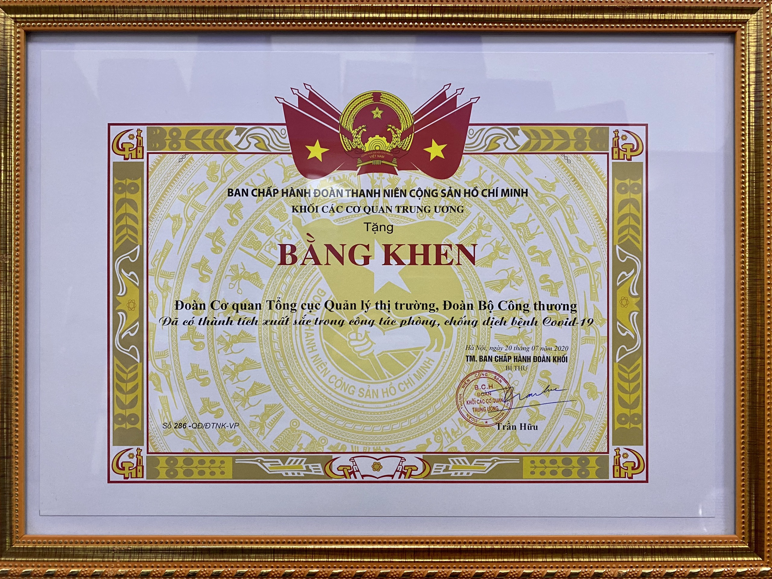 Tuổi Trẻ Tổng Cục Qltt Vinh Dự Nhận Bằng Khen Của Đoàn Thanh Niên Khối Các Cơ Quan Trung Ương - Cổng Thông Tin Tổng Cục Quản Lý Thị Trường
